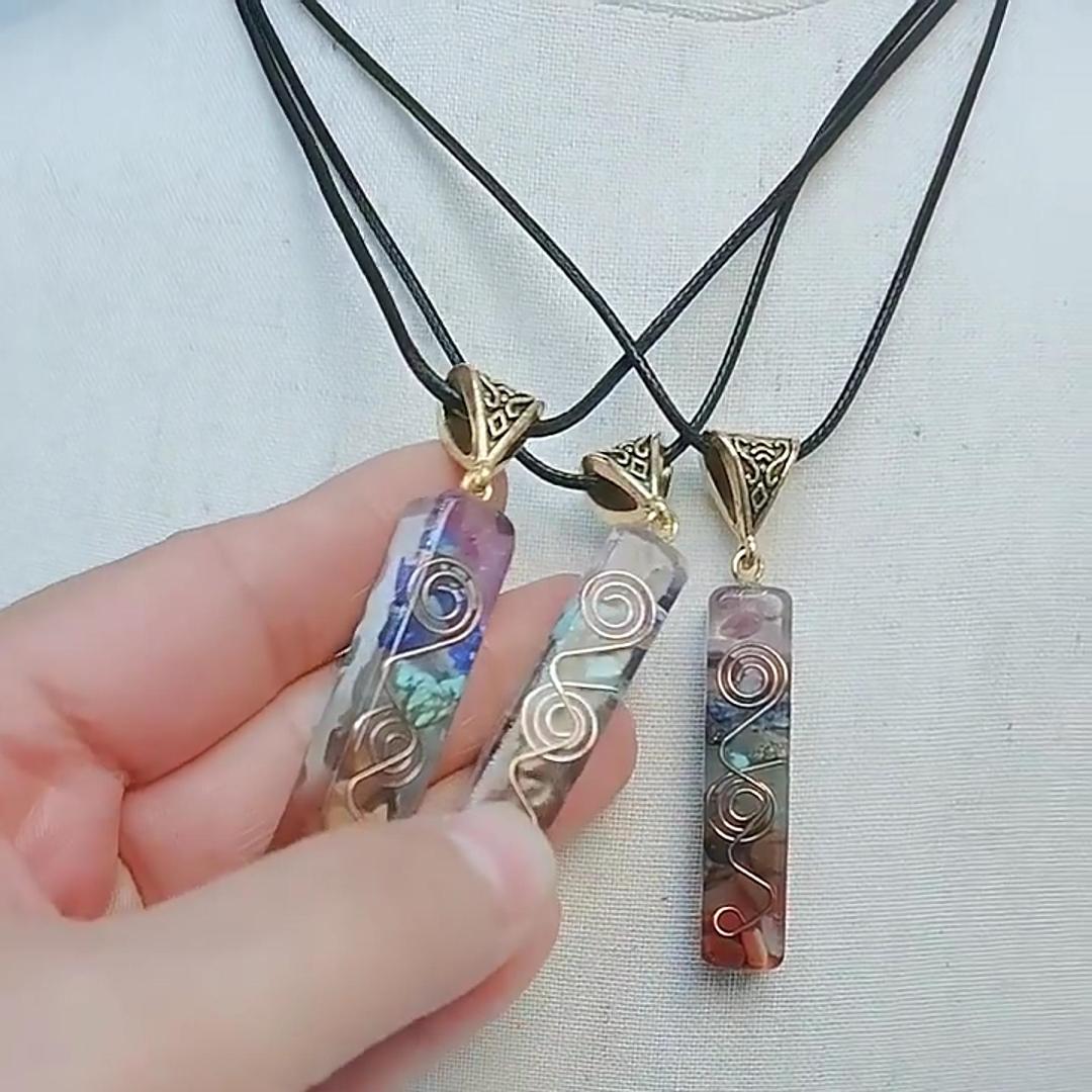 Vintage Reiki Healing Energy Crystal Pendant - Natural Stone Yoga Meditation Necklace - 7 Chakra Spiritual Jewelry Amulet - Image 9