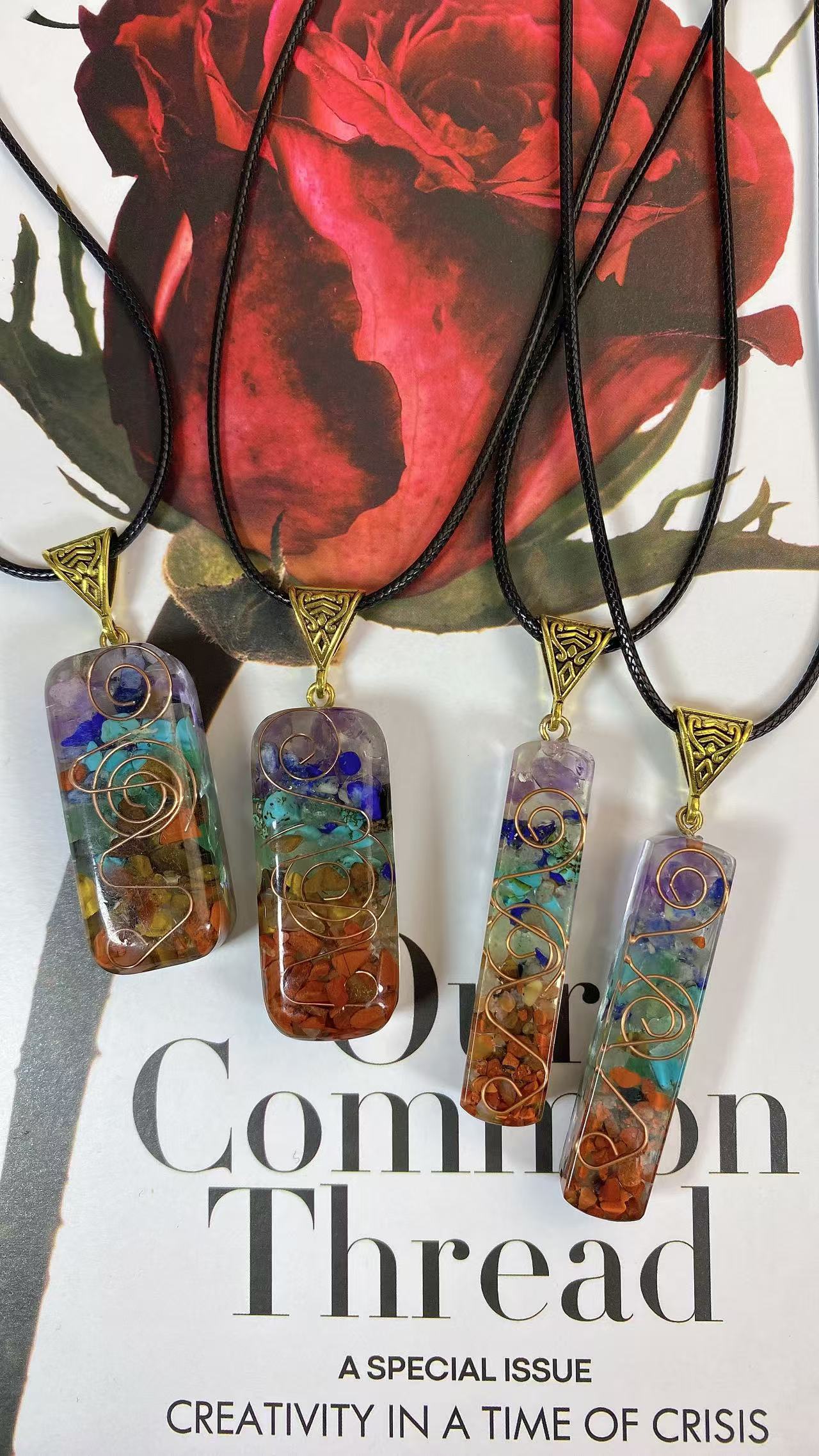 Vintage Reiki Healing Energy Crystal Pendant - Natural Stone Yoga Meditation Necklace - 7 Chakra Spiritual Jewelry Amulet - Image 13