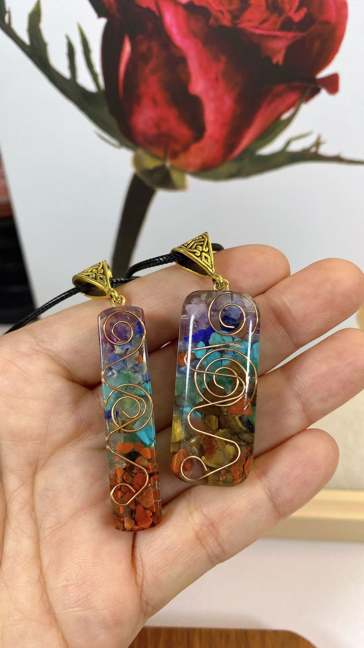 Vintage Reiki Healing Energy Crystal Pendant - Natural Stone Yoga Meditation Necklace - 7 Chakra Spiritual Jewelry Amulet - Image 48