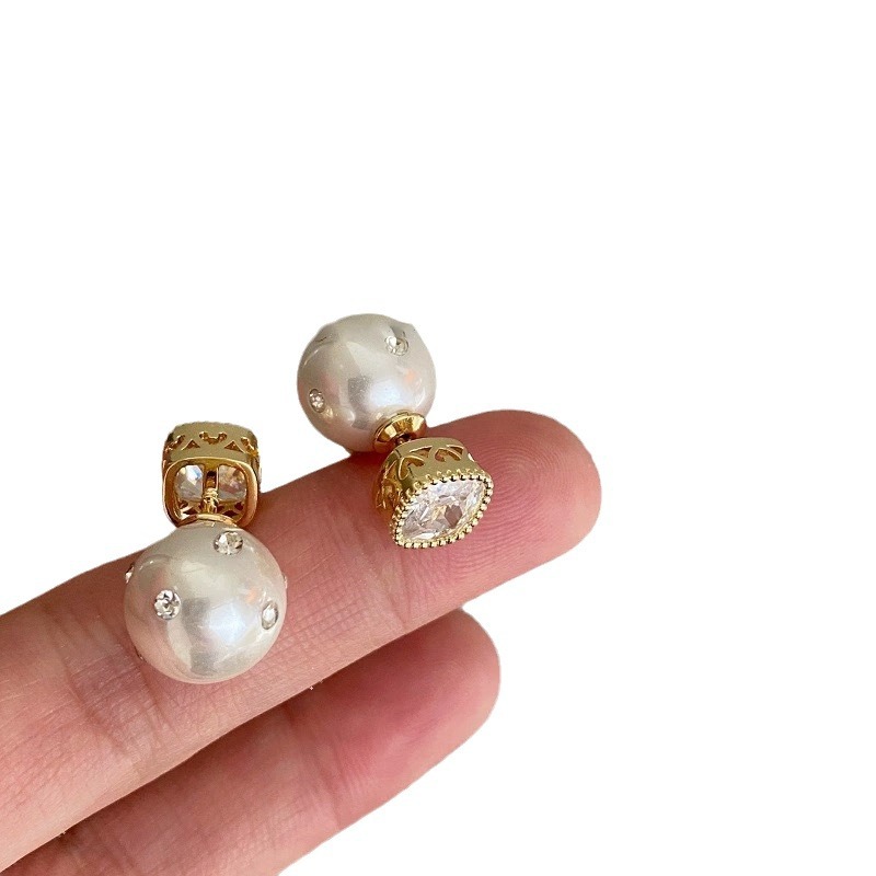 Vintage Zircon Pearl Stud Earrings for Women - Elegant Accessories - Image 5