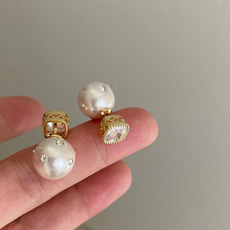 Vintage Zircon Pearl Stud Earrings for Women - Elegant Accessories - Image 6