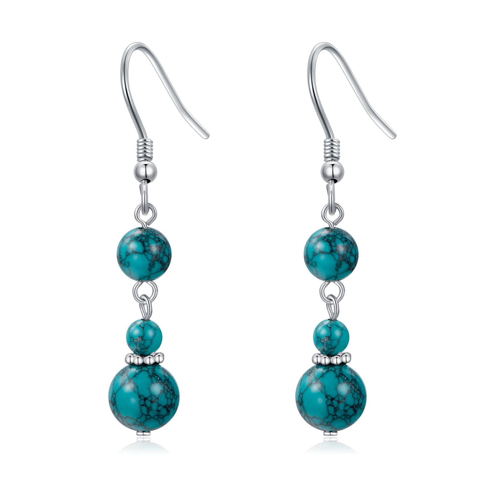 Turquoise Dangle Drop Earrings for Women - Sterling Silver Hook Gifts for Girls - Image 7