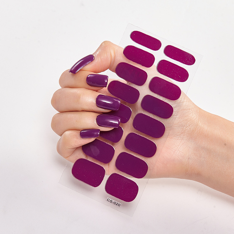 Vibrant Pure Color 16 Nail Stickers for Stunning Manicures - Image 9