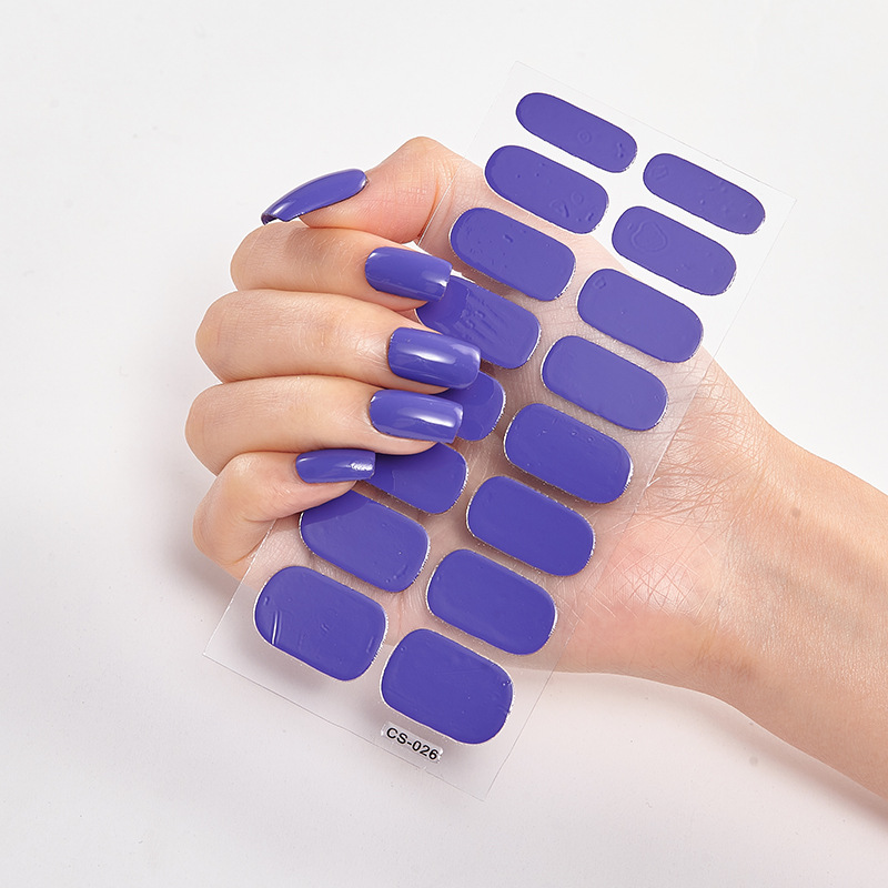 Vibrant Pure Color 16 Nail Stickers for Stunning Manicures - Image 19