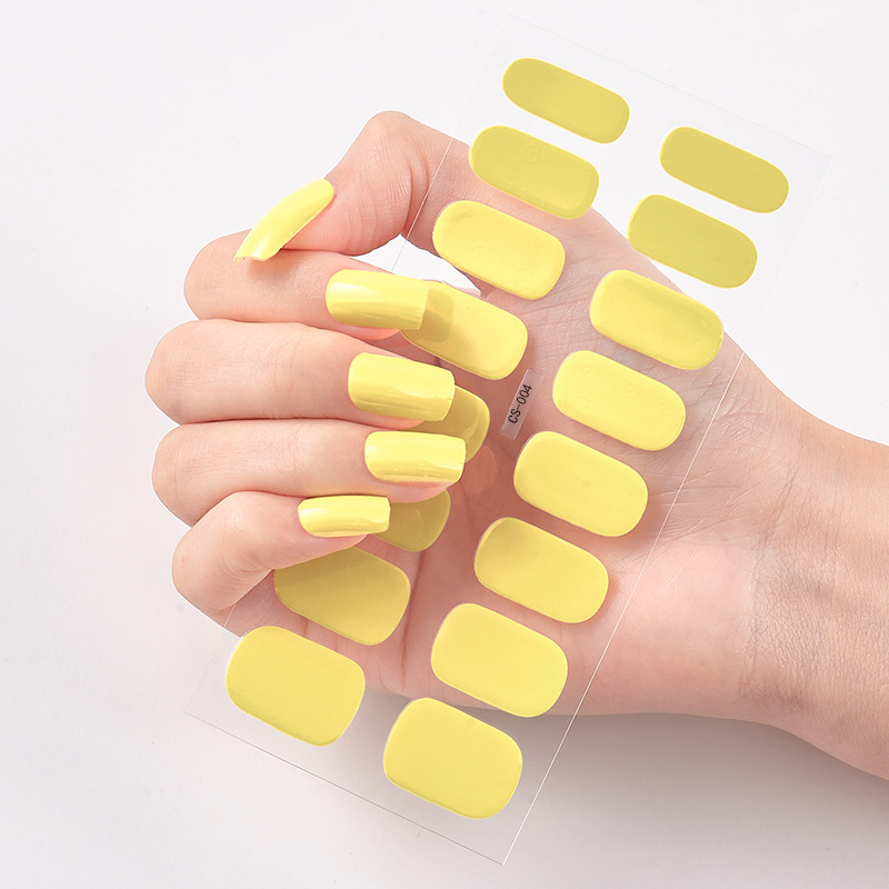 Vibrant Pure Color 16 Nail Stickers for Stunning Manicures - Image 37