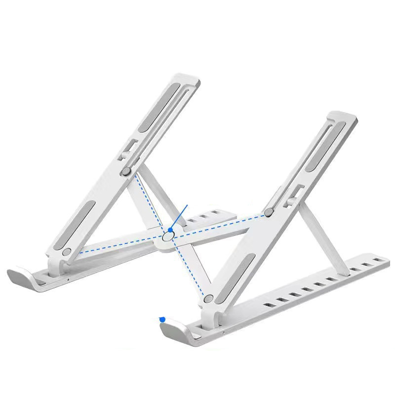 Portable New Lift Cooling Base with 10 Adjustable Positions - Desktop Folding Bracket in Durable Plastic