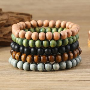 Chic Bohemian Multicolor Wooden Bead Bracelet - Stylish Fashion Accessory