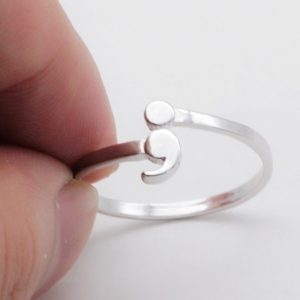 Stylish Semicolon Design Ring - Inspirational Jewelry for Men & Women, Perfect Graduate & Valentine's Gift