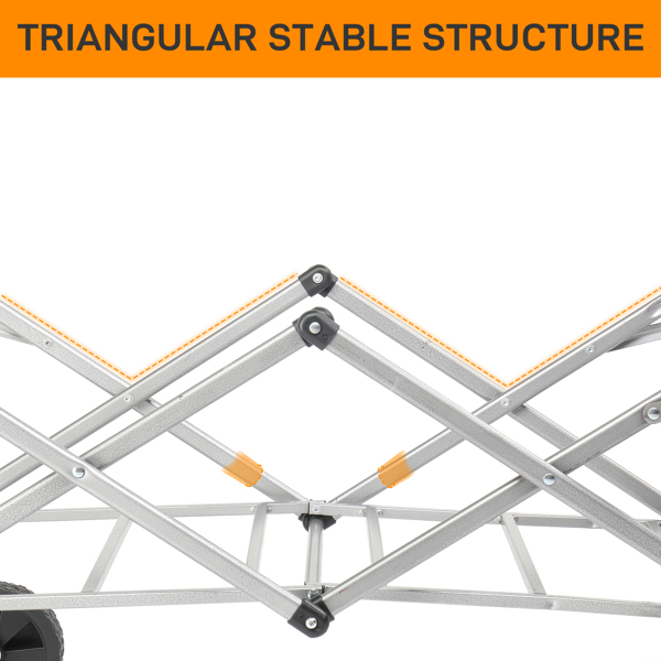 Silver Frame Oxford Cloth Garden Folding Cart - Durable & Stylish Garden Utility - Image 12