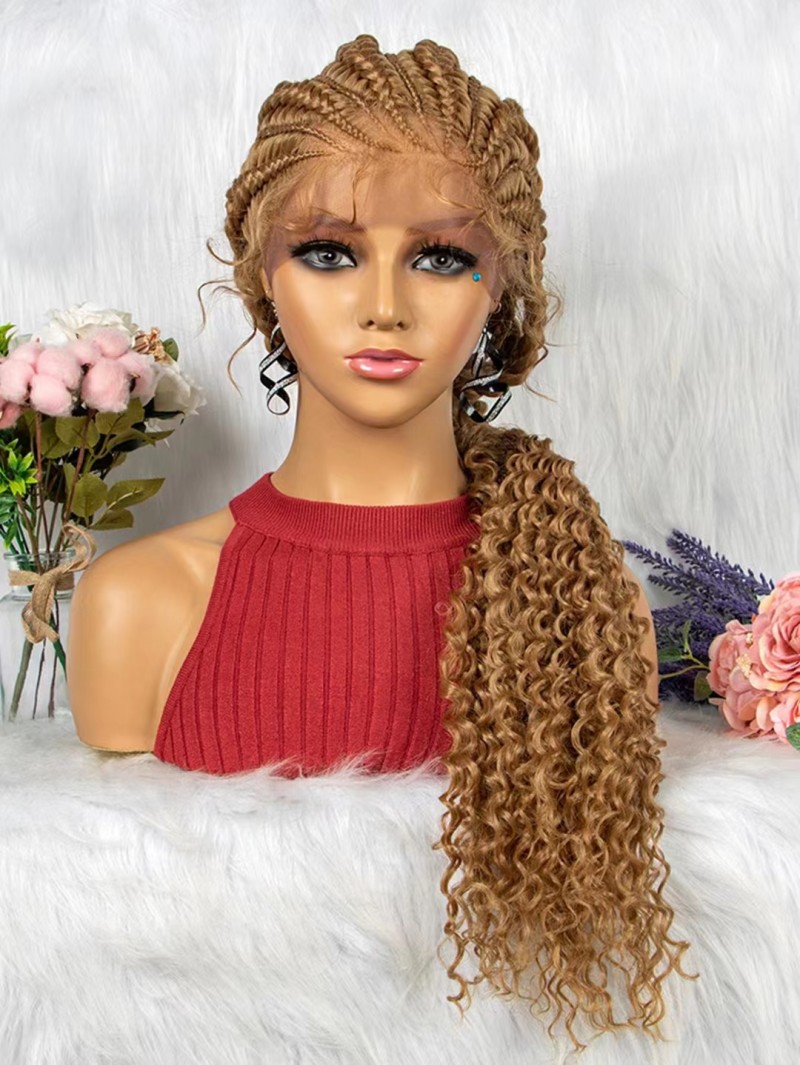 Lace Braided Handcrafted African Wig - Exquisite Hand-woven Style - Image 5