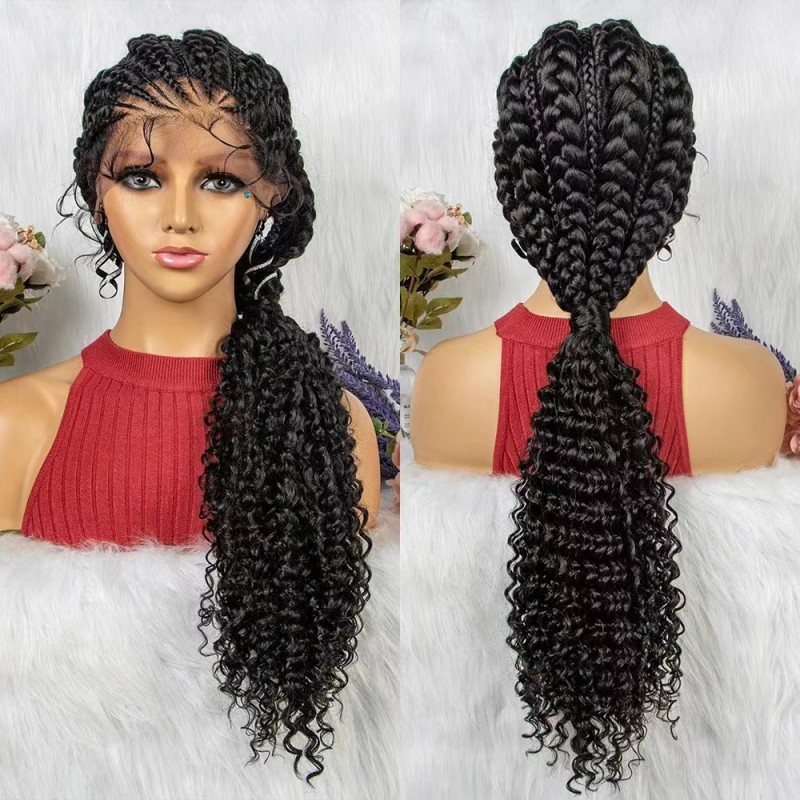 Lace Braided Handcrafted African Wig - Exquisite Hand-woven Style - Image 7