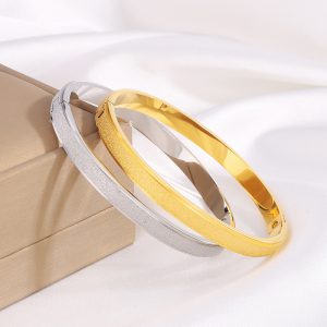 Titanium Steel Bracelet with Starry Alluvial Gold Gradient Finish