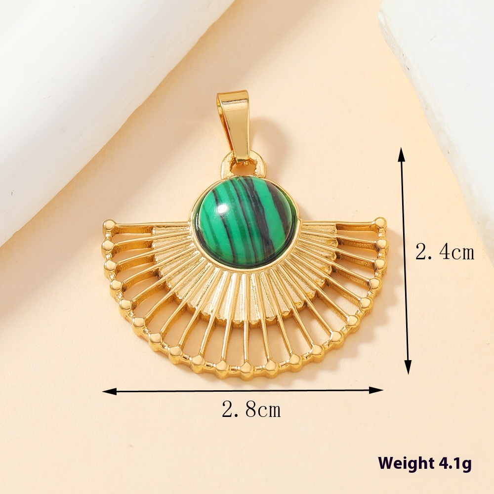 Elegant Single Pendant Cast Stainless Steel Ornament with Color Inlay