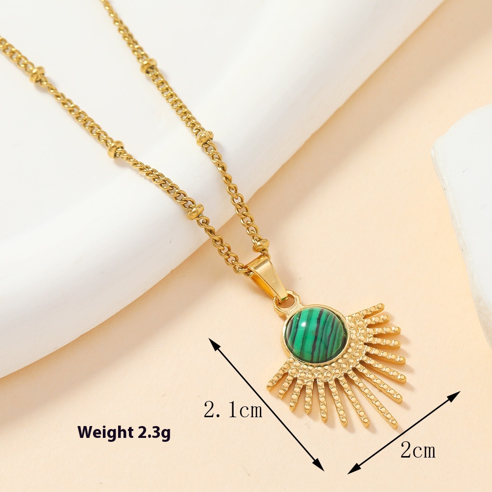 Elegant Single Pendant Cast Stainless Steel Ornament with Color Inlay - Image 4