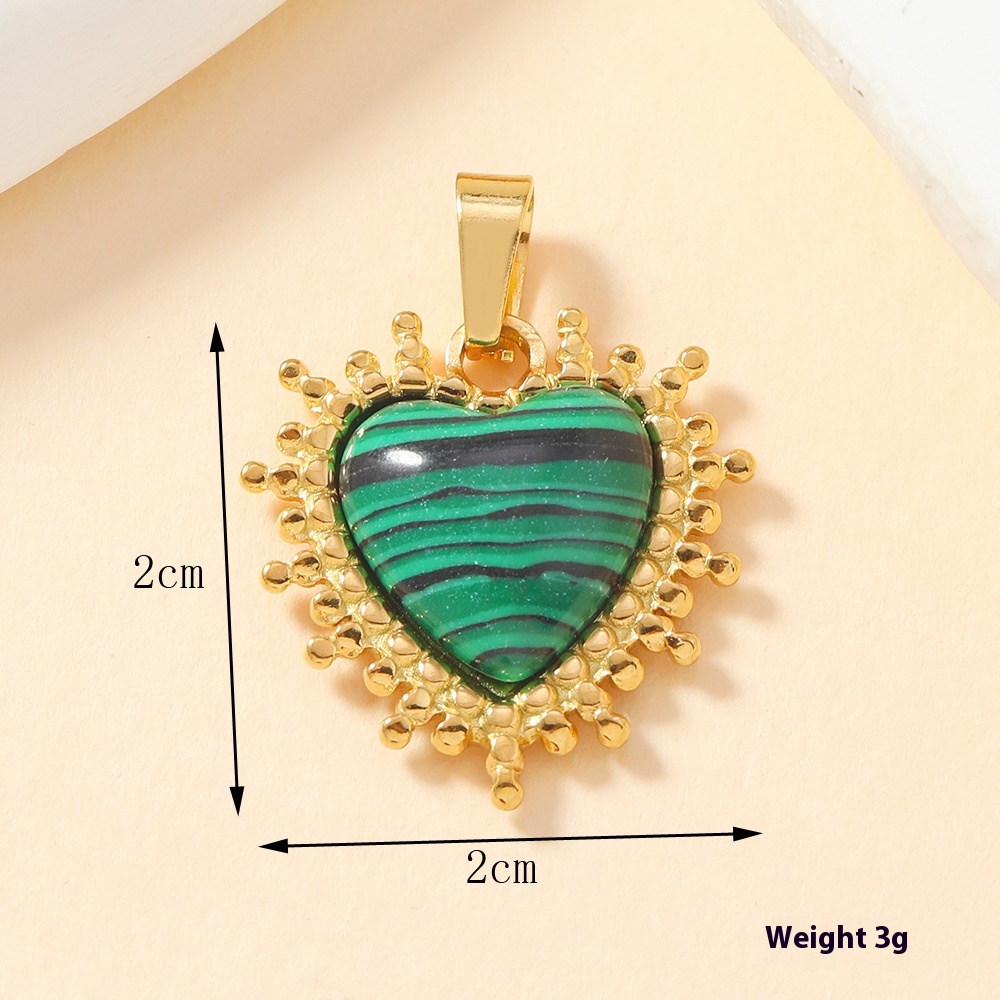 Elegant Single Pendant Cast Stainless Steel Ornament with Color Inlay - Image 5