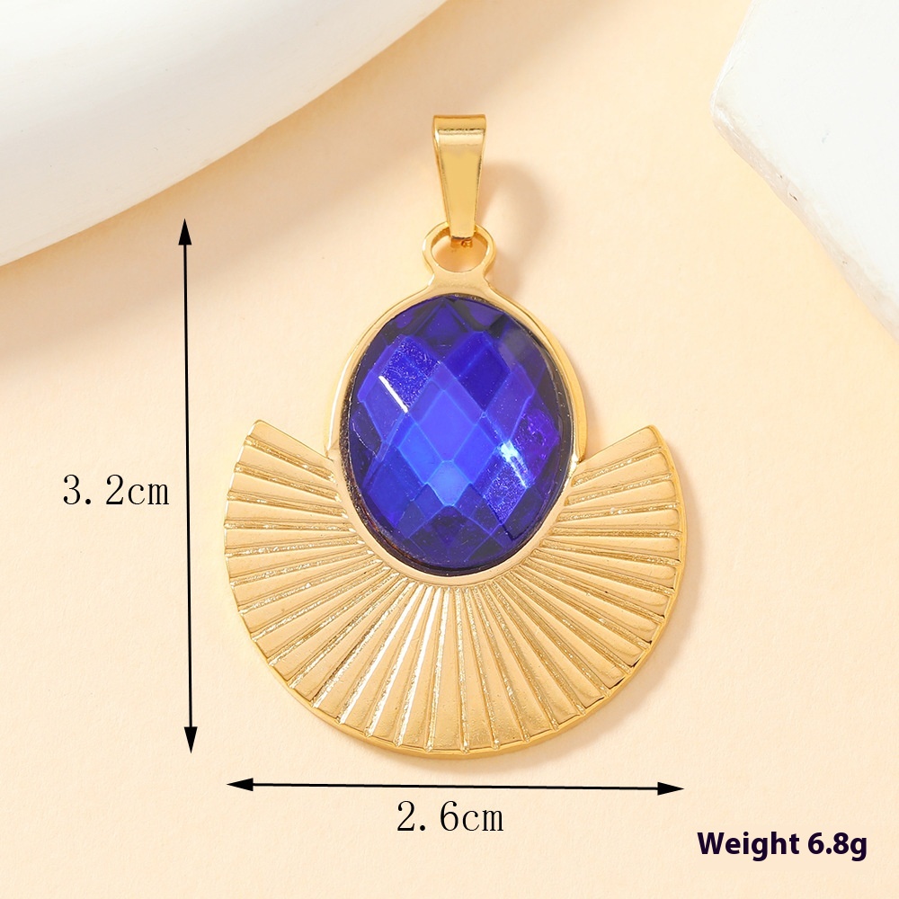 Elegant Single Pendant Cast Stainless Steel Ornament with Color Inlay - Image 14