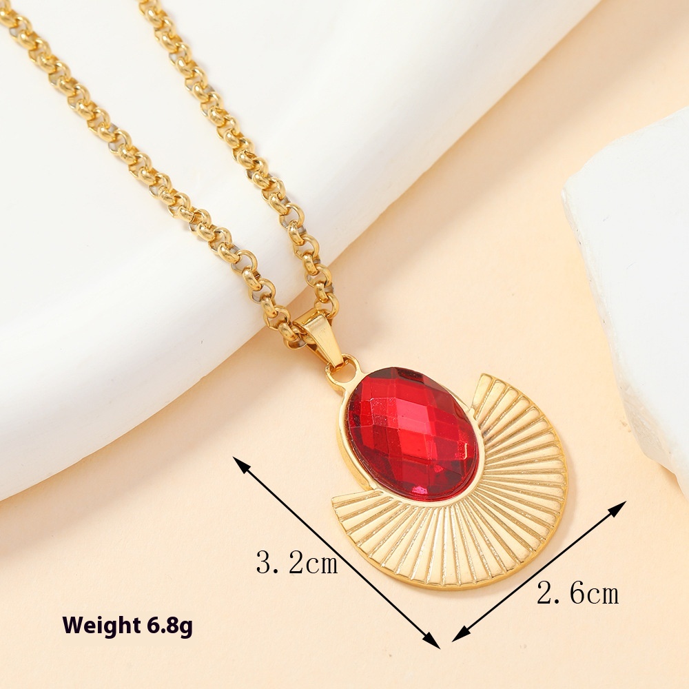 Elegant Single Pendant Cast Stainless Steel Ornament with Color Inlay - Image 15