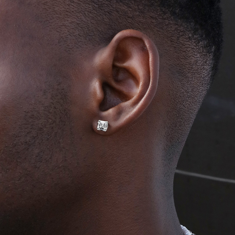 Elegant S925 Sterling Silver Square Diamond Stud Earrings for Every Occasion - Image 5