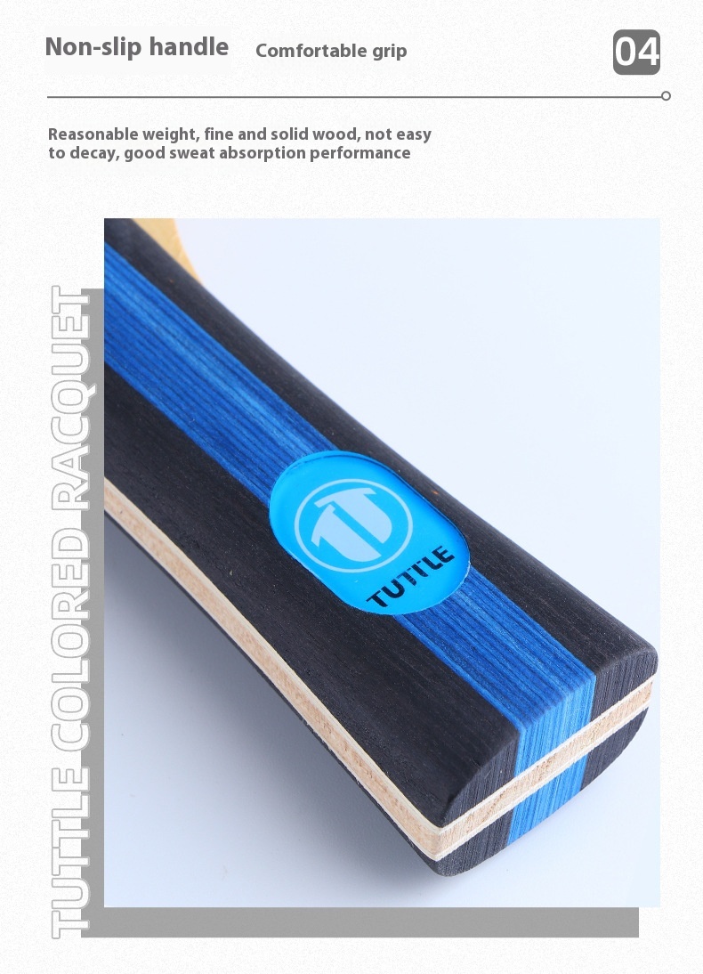 Vibrant Pure Wood Single Racket Cover - Professional High Elastic Long Handle Horizontal