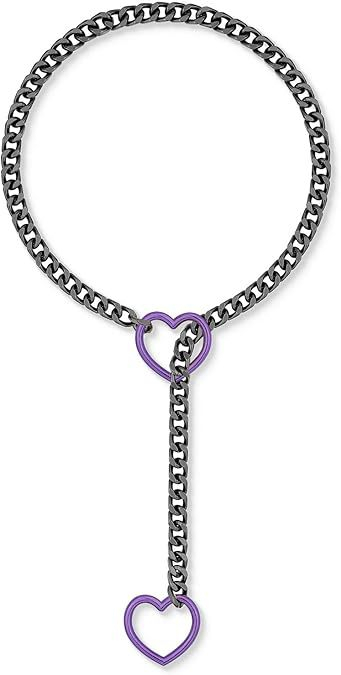 2024 Fashion Jewelry Slip Chain Necklace - Heart O-Ring Rock Cuban Long Design with Adjustable Heart-Shaped Lock and Key - Image 6