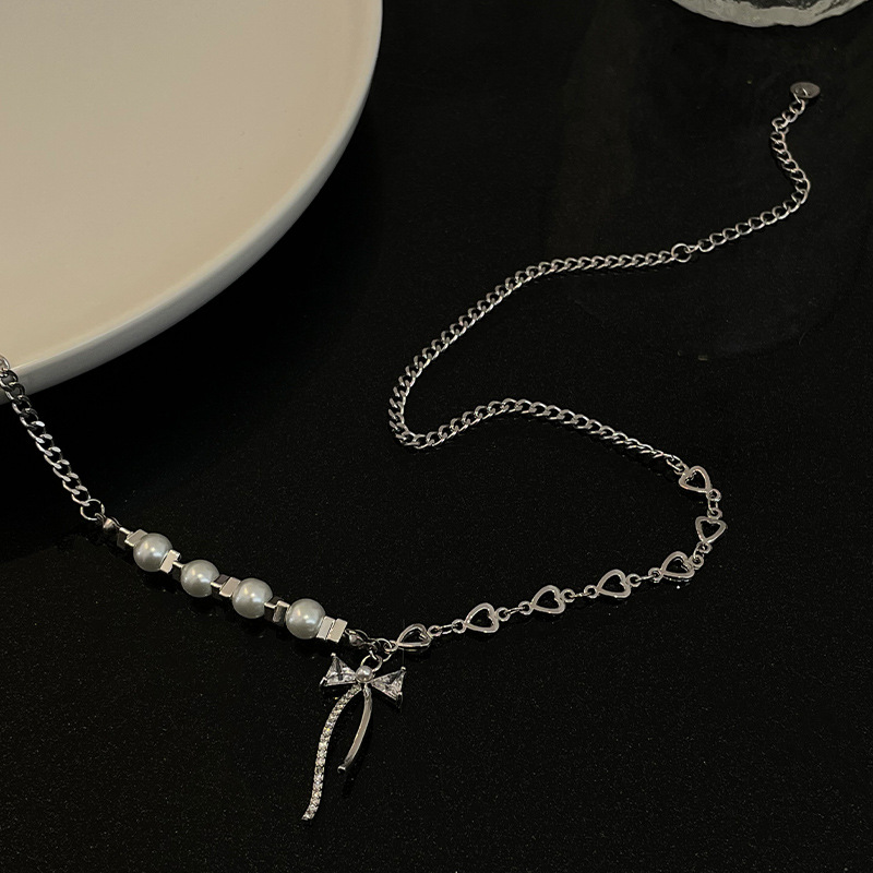 Unique Bow Pearl Necklace for Special-Interest Design Lovers - Image 3