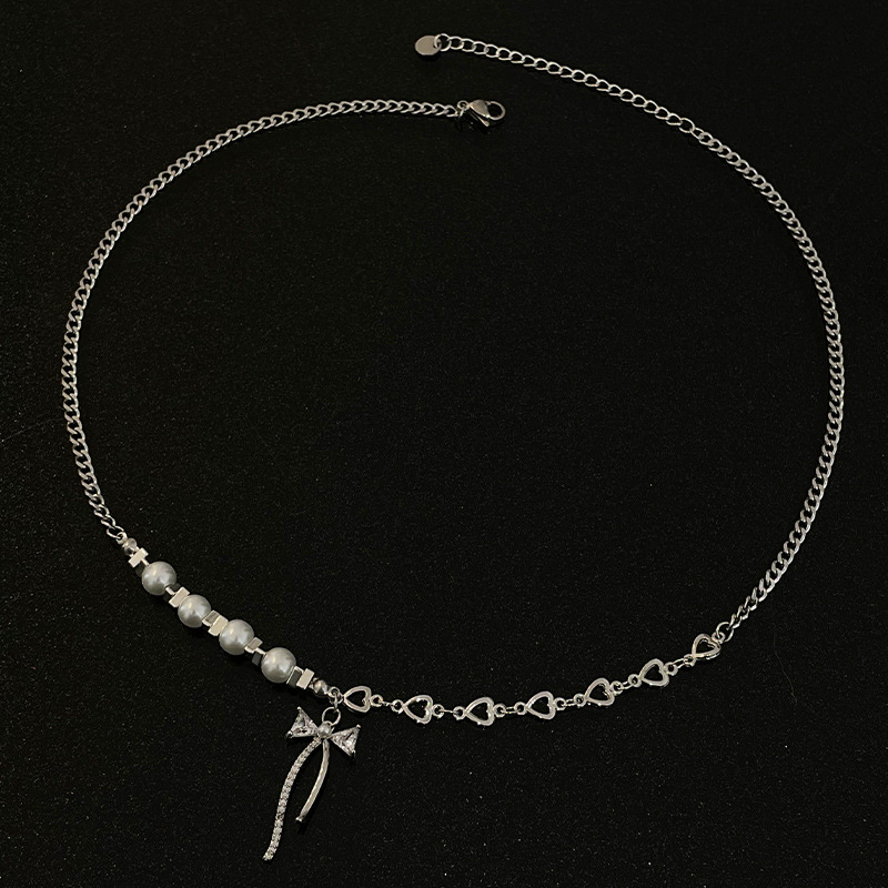 Unique Bow Pearl Necklace for Special-Interest Design Lovers - Image 4