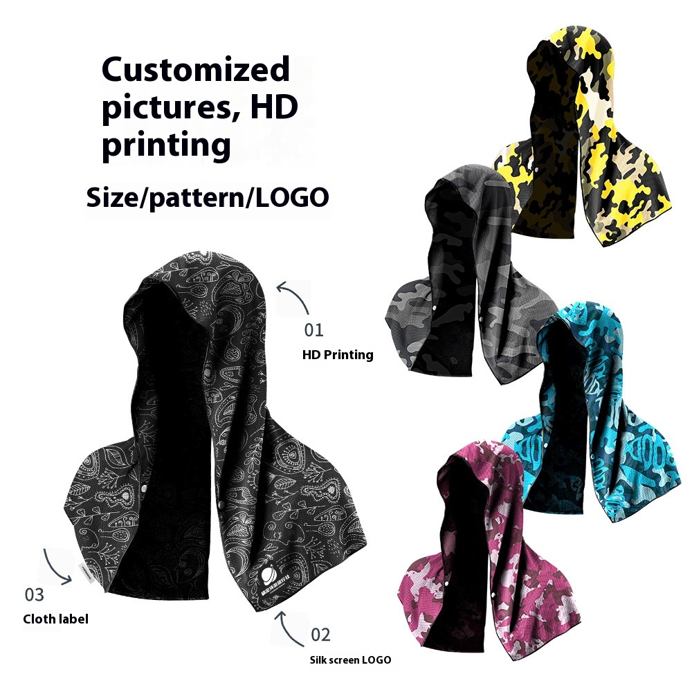 Ultra-Quick Drying Sports Towel - U-shaped Hoodie Cooling Towel for Sun Protection at the Beach, Perfect for Camping, Gym, Swimming, Running, and Yoga - Image 6