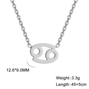 Unique Titanium Steel Zodiac Constellation Pendant Necklace for Every Style