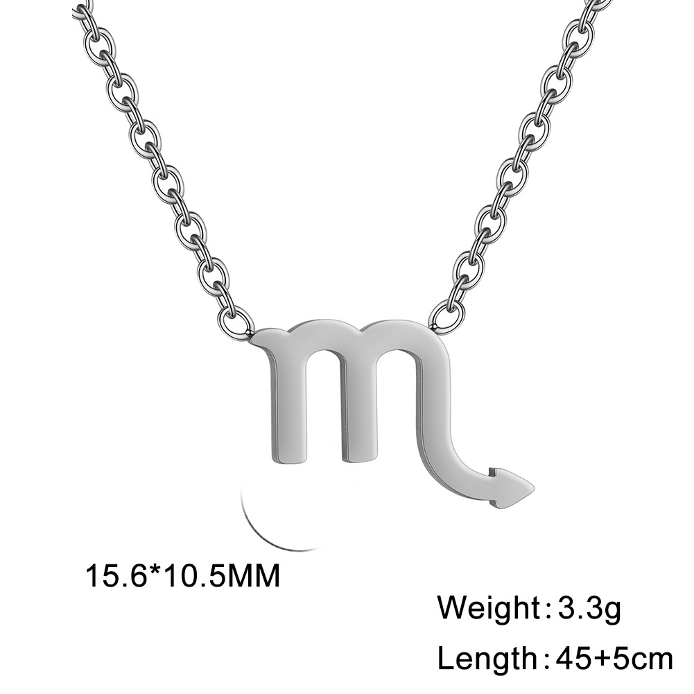 Unique Titanium Steel Zodiac Constellation Pendant Necklace for Every Style - Image 5