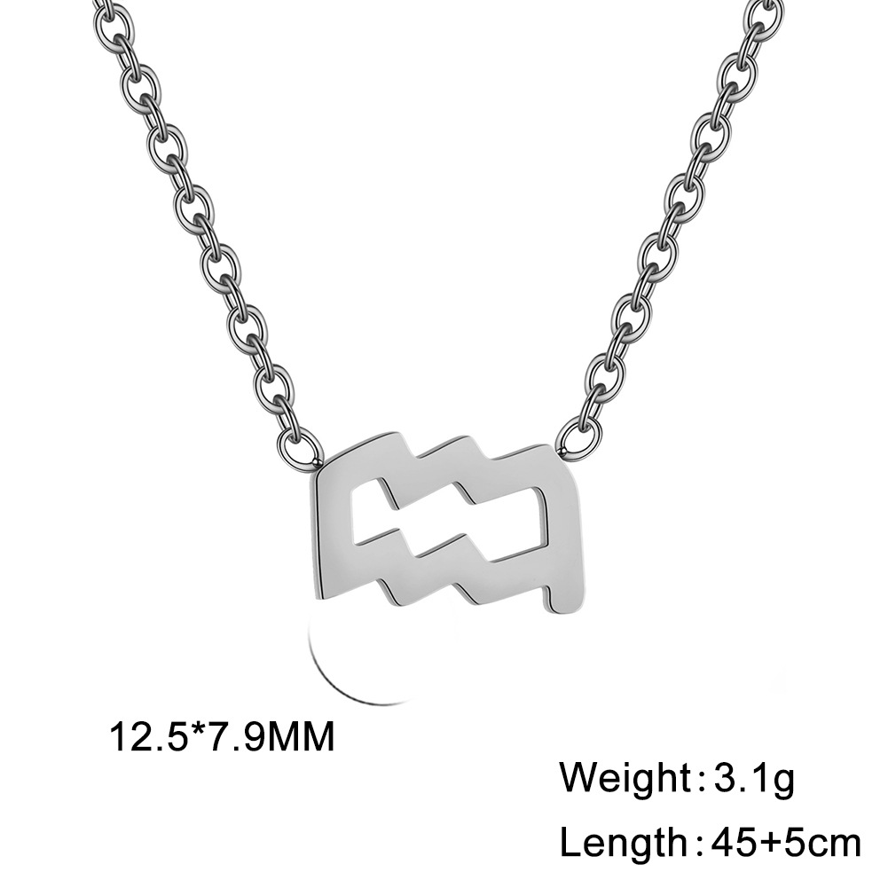 Unique Titanium Steel Zodiac Constellation Pendant Necklace for Every Style - Image 8