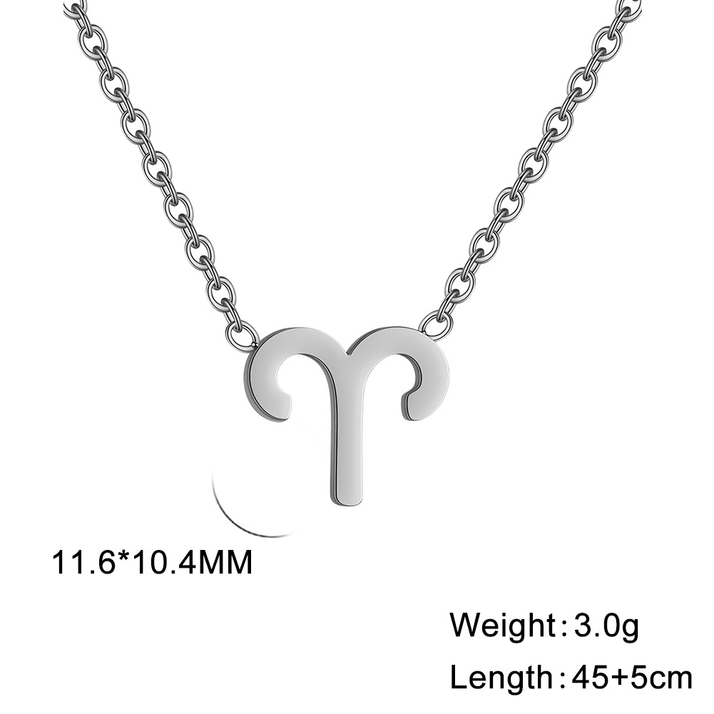 Unique Titanium Steel Zodiac Constellation Pendant Necklace for Every Style - Image 36