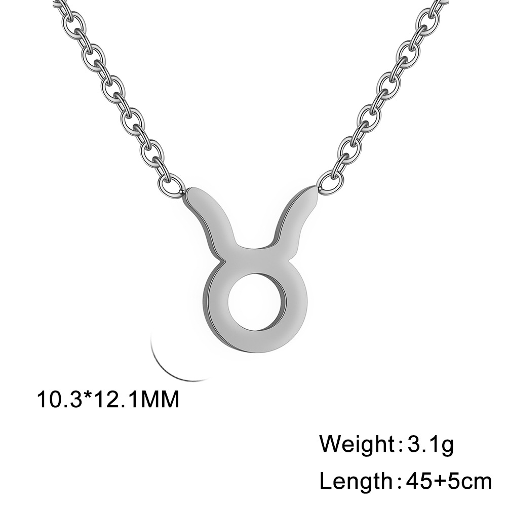 Unique Titanium Steel Zodiac Constellation Pendant Necklace for Every Style - Image 37