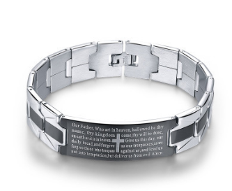 Men's Cross Bible Black Stainless Steel Bracelet - Stylish Faith-Inspired Accessory - Image 7