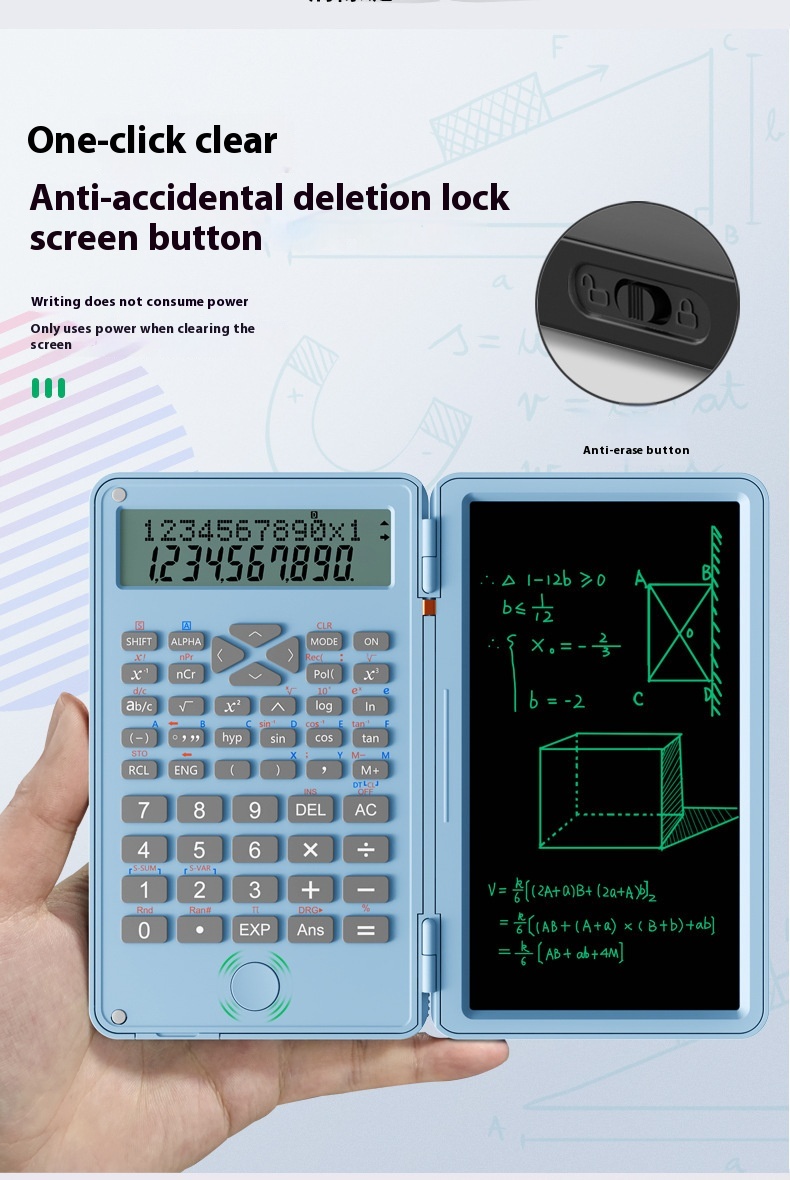Portable Mini Tablet Scientific Calculator for Accounting & Exams - Student Handwriting Board - Image 2