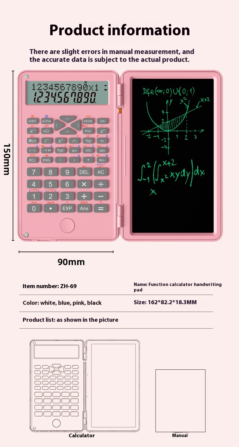 Portable Mini Tablet Scientific Calculator for Accounting & Exams - Student Handwriting Board - Image 10