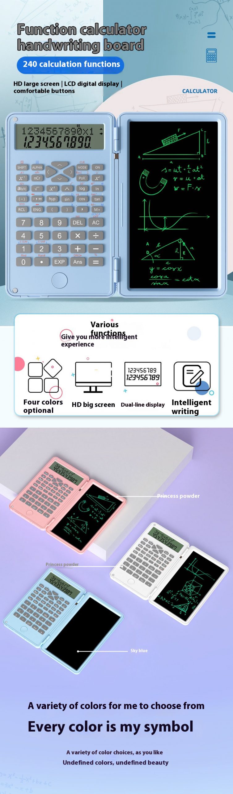 Portable Mini Tablet Scientific Calculator for Accounting & Exams - Student Handwriting Board - Image 13