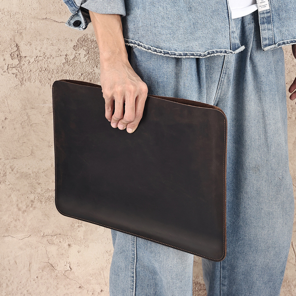 Multi-functional Crazy Horse Leather Horizontal Liner Bag for Computers - Image 2