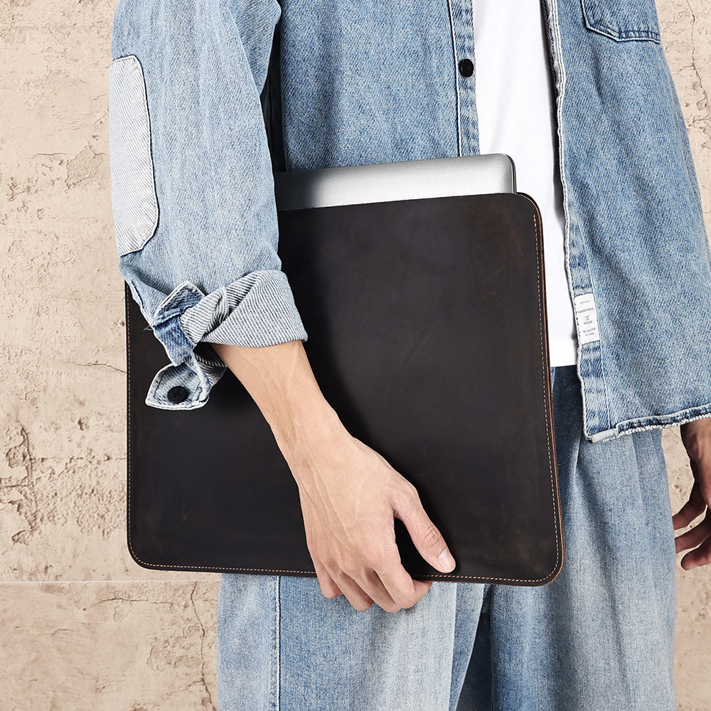 Multi-functional Crazy Horse Leather Horizontal Liner Bag for Computers - Image 3