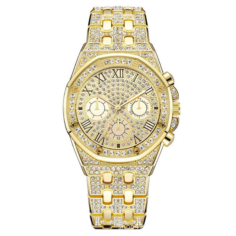 Men's Diamond Large Dial Quartz Watch - Stylish Timepiece for Every Occasion - Image 4