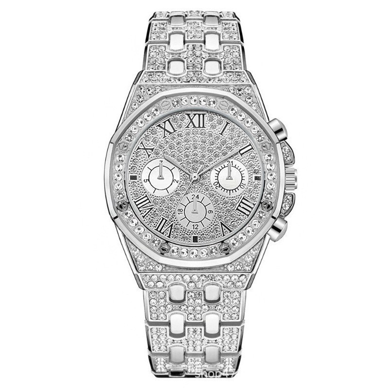 Men's Diamond Large Dial Quartz Watch - Stylish Timepiece for Every Occasion - Image 5