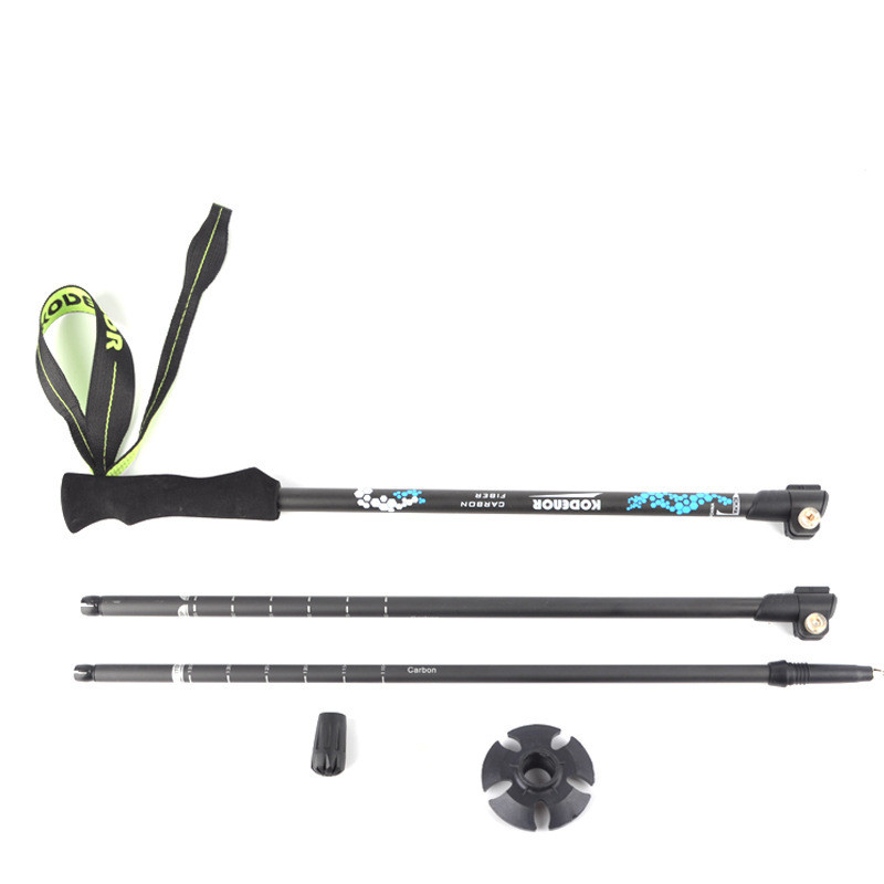 Lightweight Carbon Fiber Telescopic Folding Trekking Pole with Three-Section Outer Lock - Image 3