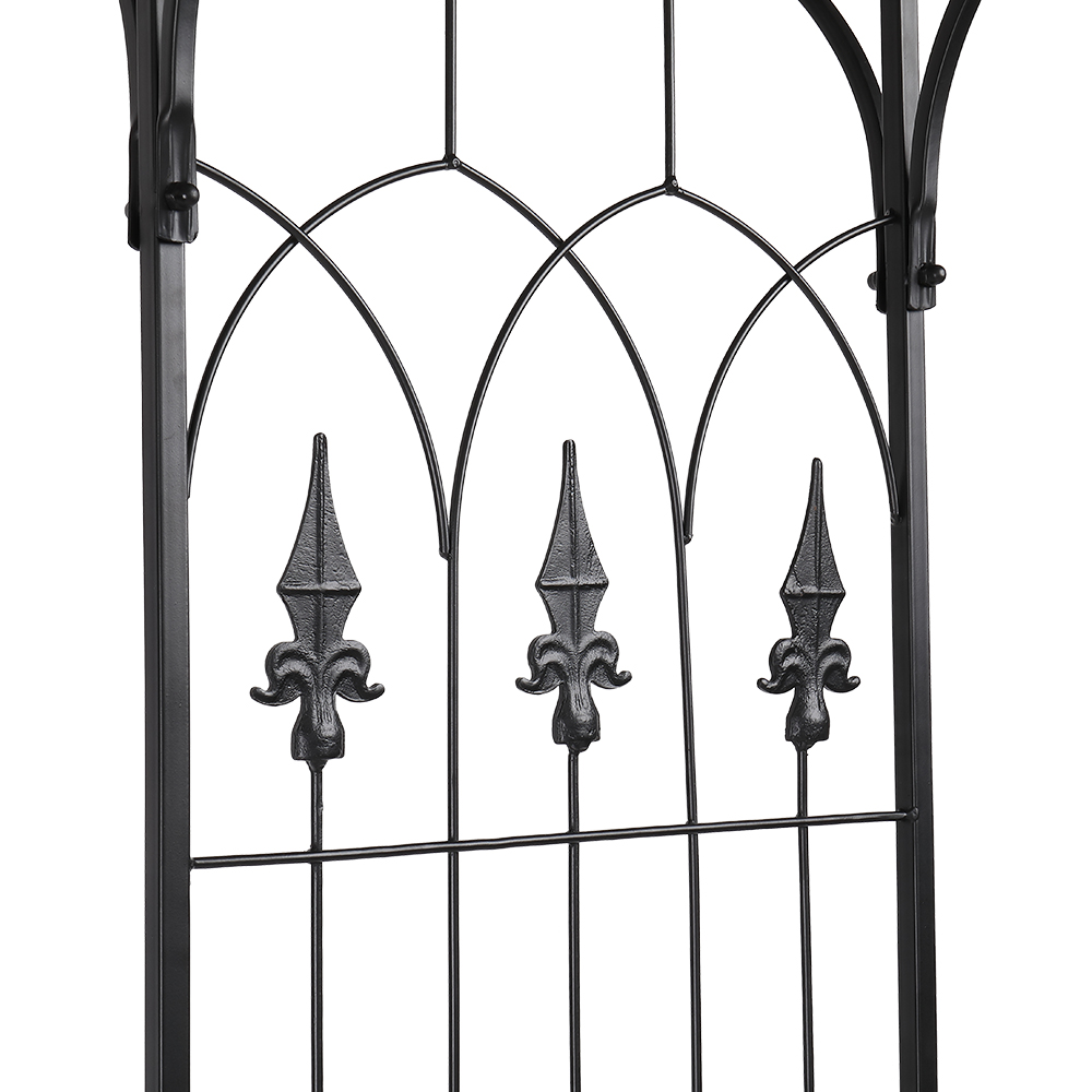 7.1ft Black Flat Top Wrought Iron Courtyard Arch - Stylish Outdoor Accent - Image 3