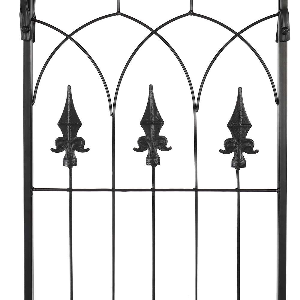 7.1ft Black Flat Top Wrought Iron Courtyard Arch - Stylish Outdoor Accent - Image 34