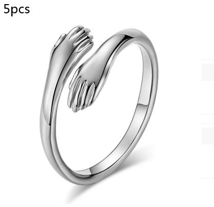 Adjustable Alloy Simple Hands Hug Ring - Stylish Jewelry for Every Occasion - Image 2