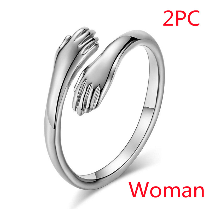 Adjustable Alloy Simple Hands Hug Ring - Stylish Jewelry for Every Occasion - Image 8
