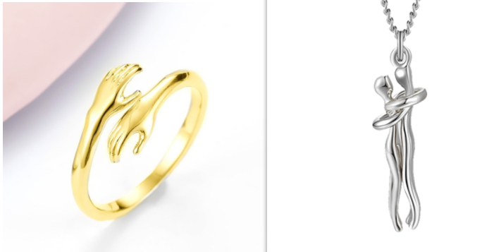 Adjustable Alloy Simple Hands Hug Ring - Stylish Jewelry for Every Occasion - Image 9