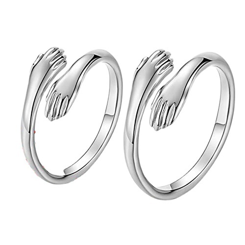 Adjustable Alloy Simple Hands Hug Ring - Stylish Jewelry for Every Occasion - Image 17