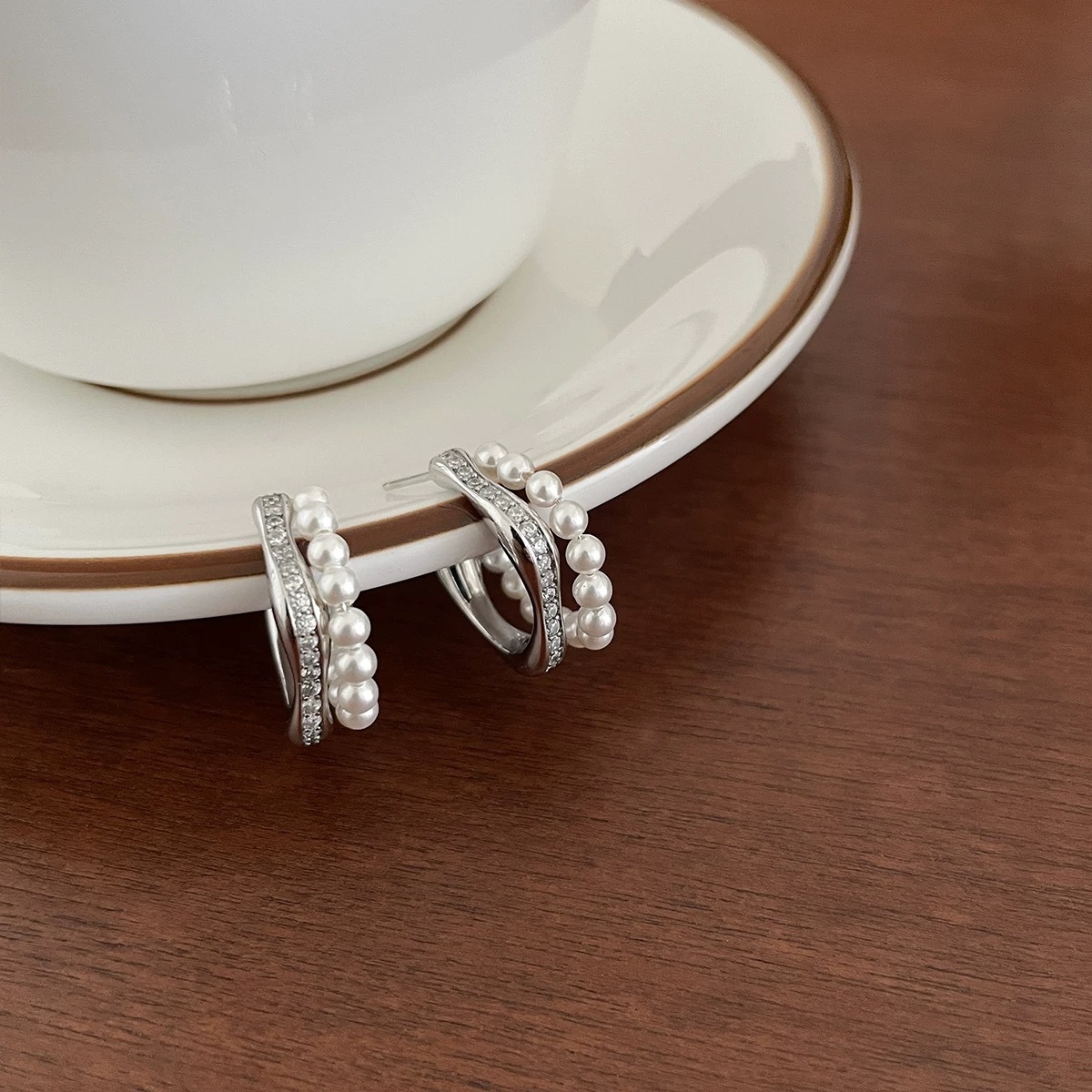 High-Quality Zircon Pearl Eardrop Earrings - Elegant Daily Ear Studs - Image 4