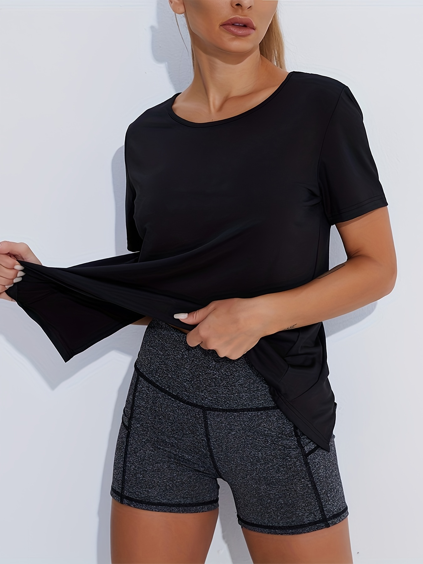 2-Pack Women's Quick-Dry Seamless Tees with Honeycomb Ventilation for Yoga, Running & Gym - Image 5