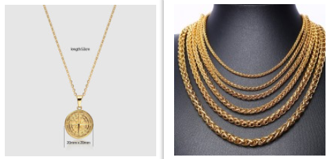 Stylish Stainless Steel Compass Pendant Necklace for Hip Hop Fashion - Image 2